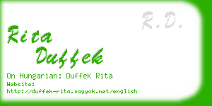 rita duffek business card